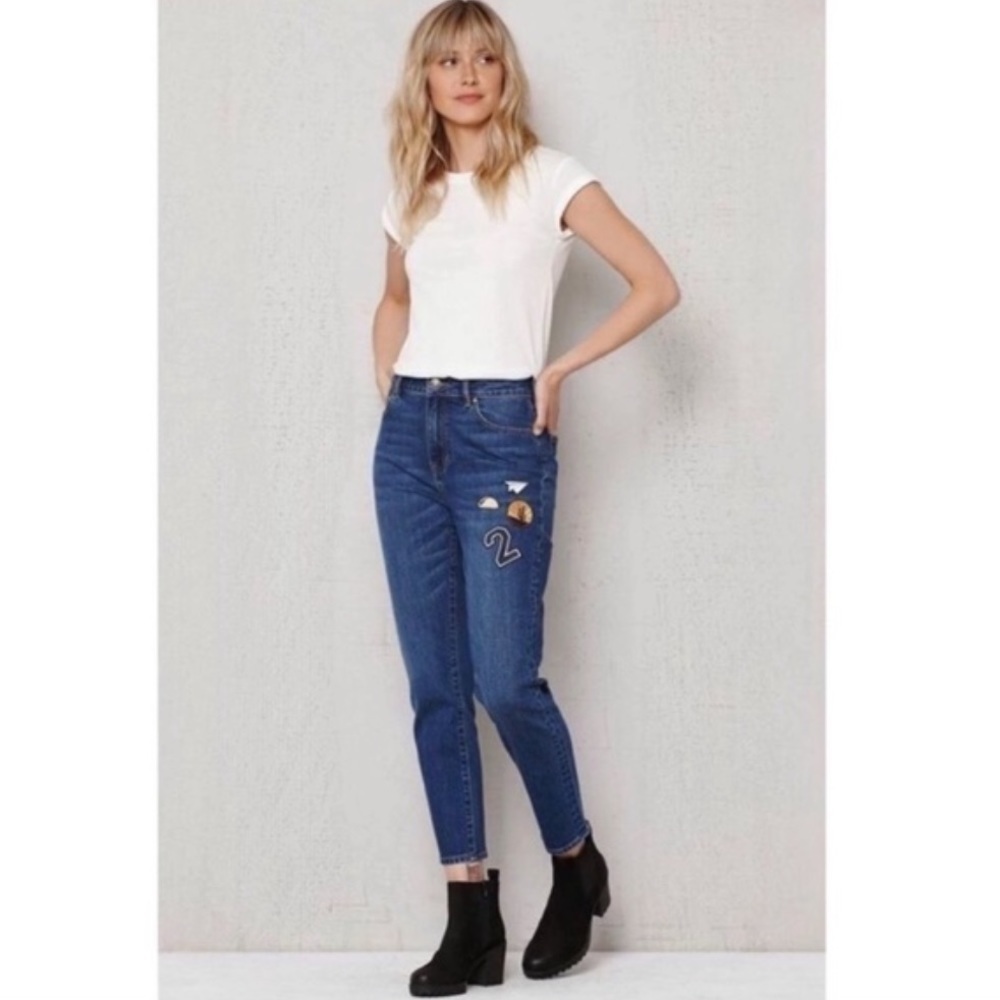 PacSun Los Angeles embroidered patch retro denim jeans